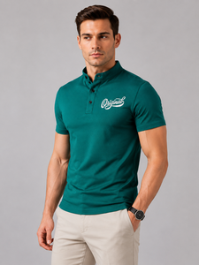 Chemise Homme Verte à Manches Courtes avec Logo Brodé Original, Poche Décontractée, Polaire Écologique Respirante, Coupe Classique, Prix Abordable - Product Image 5