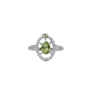 Parure de bijoux en argent 925 avec péridot pour femme, pendentif solitaire et boucles d'oreilles sertis clos, bijoux fins, vente en gros, idée cadeau - Product Image 4