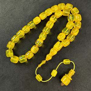 Royal <b>Honey</b> Amber Luxury Eco-Friendly Handmade Resin Tasbeeh - Product Image 2