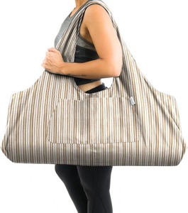 <b>Large</b> Canvas Yoga <b>Mat</b> & Pilates Bag with Fashion Design Adjustable Carry Strap Bottle Pocket Wet Compartment - Product Image 2
