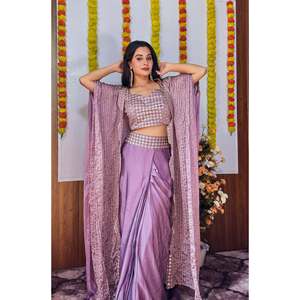 Vestido de noche Indo Western de diseñador para fiestas con trabajo de secuencia - Product Image 4