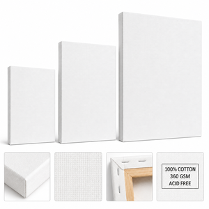 100% Cotton Artist Canvas Panel Triple <b>Primed</b> 360 GSM Acid Free Stretched Canvas for Acrylic Oil Painting OEM ODM - Product Image 6
