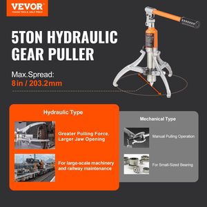 5 Ton Max Capacity Hydraulic Gear <b>Puller</b> 2-3 Jaws Wheel Bearing Separator VERTICAL & HORIZONTAL 8\" <b>Puller</b> - Product Image 2