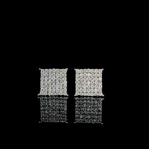 Boucles d'oreilles carrées Hip Hop Bling, finition or blanc, bijoux streetwear de luxe, accessoire de mode pour hommes et femmes, tendance pour les soirées et les clubs - Product Image 2