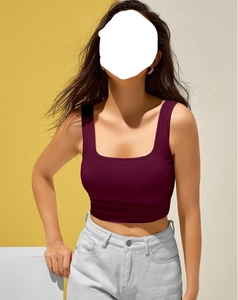 Meilleure vente estivale : Débardeur à fines bretelles pour femmes, coupe ajustée, style crop top, pour adolescentes et femmes, de haute qualité, basique mais au look élégant - Product Image 4
