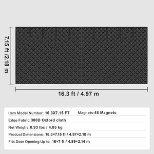 Kit Isolante Magnetico Moderno per Porta Garage 16x7FT, Tenda Termica Invernale in Tessuto Oxford 300D, Tenda Isolante Invernale 16x7FT - Product Image 3