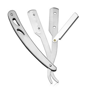 Nouvelle Conception Rasoirs Droits Professionnels en Acier Inoxydable et Bois de Haute Qualité Réutilisables Durables Vente en Gros Prix Bas - Product Image 1