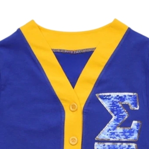 เสื้อคาร์ดิแกนผู้หญิง SGRho ประดับเลื่อม น้ำหนักเบา ปักลายวิบวับ ติดกระดุมด้านหน้า ผ้าถักนิตติ้ง สง่างาม เหมาะสำหรับชุดนักเรียนหญิง หรือชุดลำลอง - Product Image 2