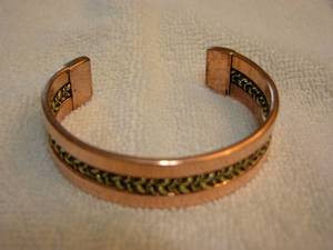 Solid decorative <b>copper</b> braided center <b>bracelet</b> adjustable magnetic healing - Product Image 4