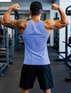 Camiseta sin mangas urbana para hombre, tejido ligero y transpirable, tacto suave, movimiento fluido, corte limpio, textura fresca, elasticidad cómoda, uso diario, estilo moderno, resistente. - Product Image 2
