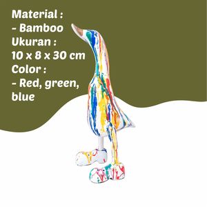 ตุ๊กตาเป็ดเพ้นท์สีสันสดใส งานแฮนด์เมด ของตกแต่งบ้านทำจากไม้ - Product Image 3