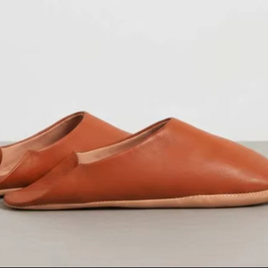 Handmade Leather Babouche – Authentic Moroccan <b>Slippers</b>, Unisex Indoor Shoes, <b>Soft</b> Unisex Loungewear Shoes - Product Image 1