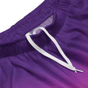Men's Purple Print Basketball Shorts Sublimated Moisture Wicking Elastic Waist Mesh Athletic Fit All Seasons - Product Image 6