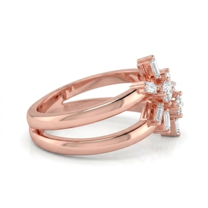 Bague de fiançailles ovale à 3 pierres, diamant rose de 2,17 carats, taille ovale, D-VVS2, certifié IGI, diamant de laboratoire, Past Present Future - Product Image 1