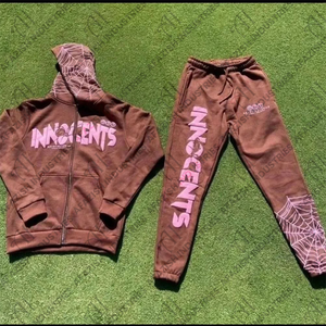 Survêtements personnalisés survêtement épais polaire 100% coton deux pièces sweats à capuche et pantalons de survêtement costume jogging wuit avec sérigraphie - Product Image 3