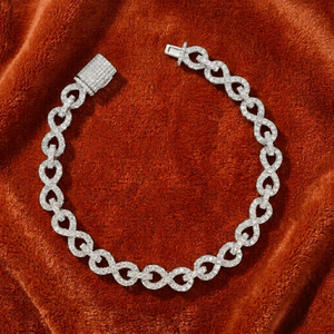 925 Sterling Silver <b>Infinity</b> Link Moissanite <b>Bracelet</b> Hip Hop Fine Chain Link Pulsera De Lujo Para Hombre Mujer925 Sterling Silv - Product Image 5