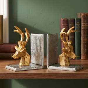 Sujetalibros de Metal con Diseño de Ciervo, Organizador Decorativo para Estantería, Elegante Soporte para Libros con Forma de Animal, Soporte Creativo para Libros - Product Image 6