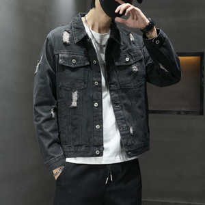 Casual Wear Custom Plain Blank Bulk Quantity <b>Men</b> <b>Denim</b> <b>Jackets</b> New Trendy Pockets Turn Down Collar <b>Men</b> Casual <b>Denim</b> <b>Jackets</b> - Product Image 3