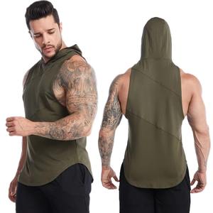 Custom Men Hooded Tank Top Sleeveless Gym Workout Hoodie Fitness Muscle Shirt Quick Dry <b>Running</b> Training Vest - Product Image 1