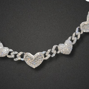 สร้อยคอหรูหราแบบ Heart Clasp พร้อมจี้เพชรทรงกลมขนาด 1 มม. ชุบเงิน เหมาะสำหรับทุกเพศ เป็นของขวัญสำหรับงานปาร์ตี้ - Product Image 2