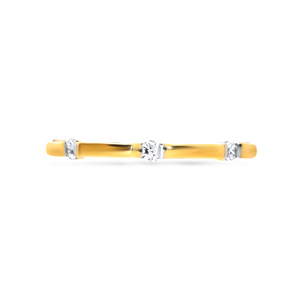 Luxury Round Shape Lab Grown Diamond Engagement <b>Ring</b> 0.2 Ct Yellow Gold <b>Thin</b> Band <b>Ring</b> for Women Wholesale - Product Image 2