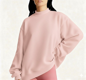 Pull molletonné surdimensionné à col montant et manches longues pour femme, imprimé sur mesure, collection automne-hiver 2026, vente chaude - Product Image 6