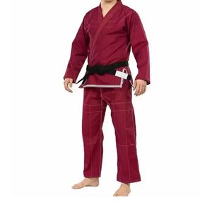 Kimono de Jiu Jitsu Borgoña, Algodón Pesado, Uniforme Profesional de BJJ para Grappling, Kimono de Karate de Lona Resistente para Entrenamiento - Product Image 1
