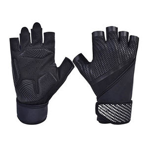 Rhino Fitness Half <b>Finger</b> Gym Gloves PU Leather Mesh Breathable Hook Loop Adjustable Wrist <b>Strap</b> Unisex 0.5kg for Weight Lifting - Product Image 3