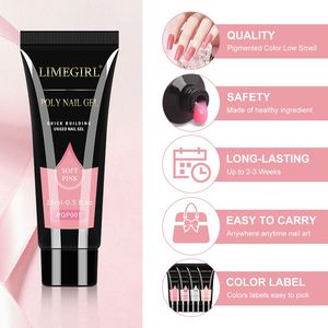 Kit professionale per estensione unghie in polygel Limegirl a 12 colori con lampada UV da 48 W e 100 punte rinforzanti per unghie - Product Image 4