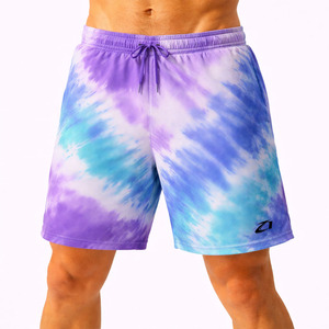 Shorts Tie Dye pour Hommes, Légers, à Cordon de Serrage, Style Casual d'Été, Streetwear, Tissu Doux, Logo Personnalisé, Vente en Gros - Product Image 6
