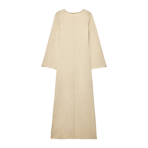 เดรสยาวผู้หญิงแบบไม่มีแขน พรีเมียม สีพื้น ทรงปกติ สวมใส่สบาย ผ้าทอ 100% คอตตอนผสมสแปนเด็กซ์ กันยับ ระบายอากาศได้ดี รับผลิตแบบ OEM ODM - Product Image 1