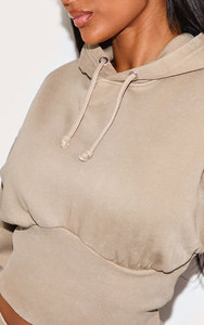 Sweat-shirt à capuche oversize à motif uni, technique brodée, épaules tombantes, style streetwear avec logo personnalisé - Product Image 2