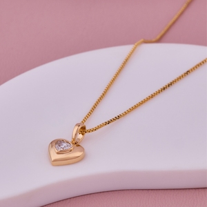 Pendentif en forme de cœur en diamant cultivé en laboratoire de 1,0 ct, or massif 10K 14K 18K, pendentif en diamant, cadeau pour elle, cadeau de Noël - Product Image 2