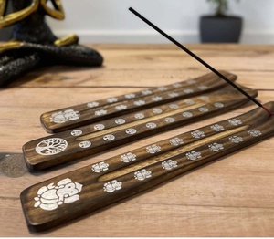 <b>Incense</b> <b>Stick</b> <b>Holder</b> 10x1.5 Black High Quality Printed Om Agarbatti Ash Catcher <b>Sticks</b> Customized Design for Home/ Gifting - Product Image 2