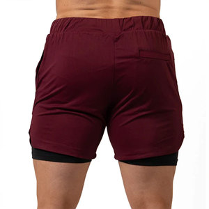 Men's Solid <b>Burgundy</b> Quick Dry Sport <b>Shorts</b> with Drawstring Waist and Side Pockets Athletic <b>Shorts</b> for Workout - Product Image 3