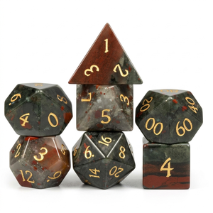 High quality stone dice Africa Bloodstone natural <b>crystal</b> reiki healing gemstones Engraved custom dice <b>set</b> Vikings <b>crystal</b> - Product Image 1