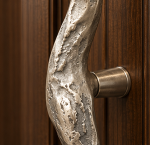 Tirador de Puerta Ondulado Orgánico con Acabado en Tono Plateado, Tirador Largo Texturizado para Gabinetes, Herraje Decorativo para Muebles en Interiores Modernos y de Lujo - Product Image 5