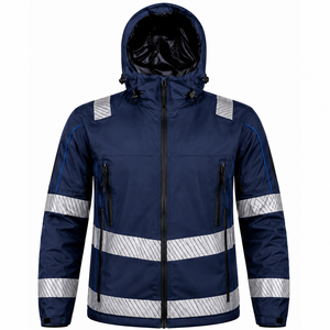 <b>High</b> <b>Visibility</b> Safety <b>Jacket</b> CLASS 2 Black Yellow Reflective Stripes Full Zip <b>Softshell</b> Workwear Water Proof LED FLASH - Product Image 1