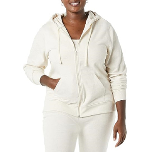 Sudadera con Capucha y Cremallera, Corte Regular, Algodón, Felpa Francesa, Color Sólido, Diseño con Bolsillos, Estilo Casual Otoñal - Product Image 1
