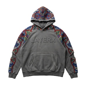 Sweat à capuche streetwear pour femme en molleton de coton polyester 500 g/m², broderie 3D, design doublé de strass, service OEM en gros - Product Image 1