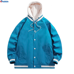 Veste de baseball unisexe BOBBIN INDUSTRIES, style hip-hop, à capuche, coupe-vent, chaude, pour l'automne/hiver, avec logo personnalisé - Product Image 3