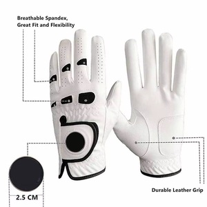 Gants de golf en cuir véritable respirants pour hommes avec logo personnalisé et fermeture auto-agrippante pour la main gauche – Nouveauté, accessoire de sport extérieur pour adulte - Product Image 5