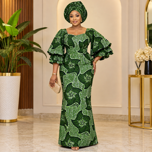 African Ankara Wax Textile Printed Fabric <b>Material</b> for Women Apparel Traditional Dresses <b>Sewing</b> and Design - Product Image 2