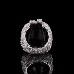Men's 925 Silver Iced Out Dollar Sign Moissanite Cocktail <b>Ring</b> Hip Hop Pave Setting Baguette Cut Statement Jewelry Party Wear - Product Image 3