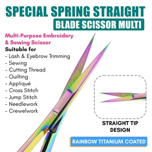 Rainbow Stainless Steel Manicure <b>Scissors</b> Curved Blade Sharp Tip Durable Steel Handle Right-Handed Nail Art Nail Care Tool for - Product Image 3