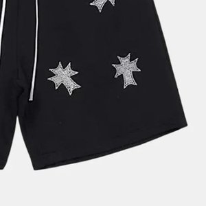 Shorts en maille à strass pour hommes, style streetwear, scintillants, pour le basketball, avec logo personnalisé, décontractés, mode estivale, bas de tenue pour hommes - Product Image 6