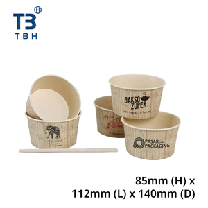 Meilleures ventes : Bol à salade en papier de bambou avec couvercle, 390cc, 520cc, 850cc, du fournisseur malaisien, idéal pour les stands alimentaires, cafés, fêtes et événements - Product Image 2