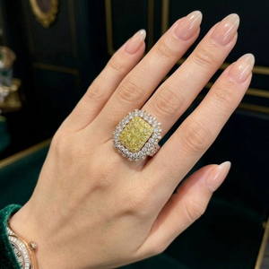 Unique Beautiful Bling Guaranteed Natural 18k Rose Gold Vintage Intense Yellow Diamond Pave Setting Engagement Ring Wedding - Product Image 2