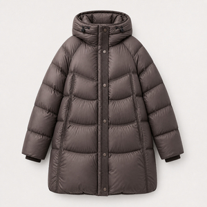 Chaqueta Larga Acolchada con Capucha, Rellena de Plumón, Abrigo de Invierno Informal, Holgado, Grueso, Acolchado, Cortavientos, Unisex - Product Image 2