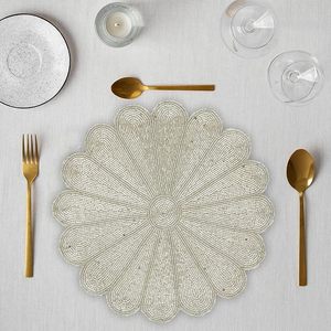 Elegant Modern Glass Beaded Charger <b>Plate</b> New Arrival Non-Slip Decorative Durable Table <b>Mat</b> for Wedding and Banquets - Product Image 4
